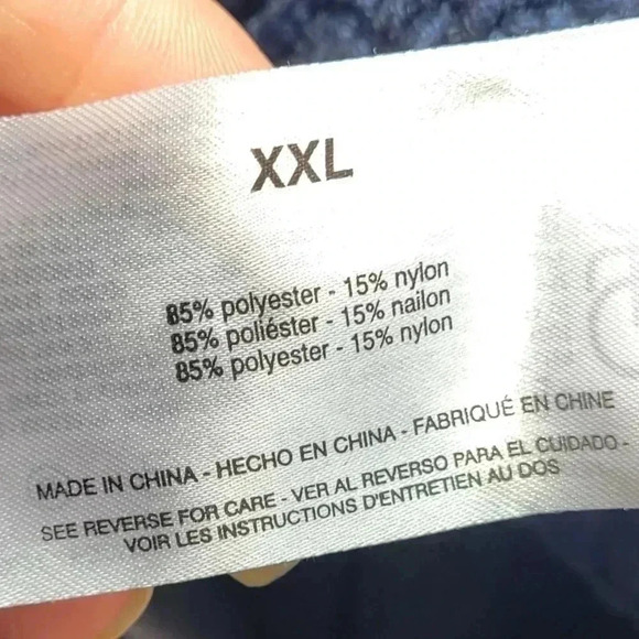 VTG Y2K Jessica Simpson Blue Loose Knit Long Sleeve Lounge Sweater, Size XXL - Picture 7 of 7